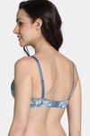 Zivame Padded Non Wired 3/4Th Coverage T-Shirt Bra - Blue Mirage — thumbnail 3